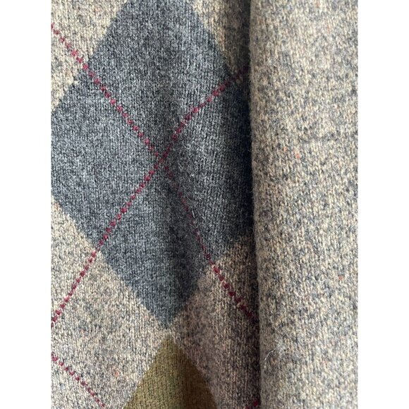 Fisherman Out Of Ireland Men's lambswool Argyle Sweater Size M gray blue 1/4 zip - Picture 8 of 14